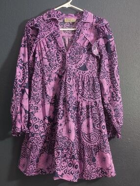 Retro 70s Floral Babydoll Tier Bohiemein Paisley Mini Dress